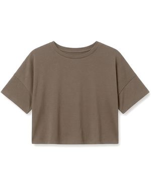 Basiclo Viscose T-Shirt Khaki - Bruin