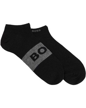 BOSS Enkel Sokken Met Logo Voor Volwassenen (Pak Van 2) - Zwart