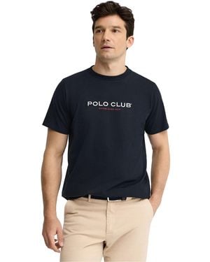POLO CLUB Short Sleeve Crew Neck T-Shirt - Blue