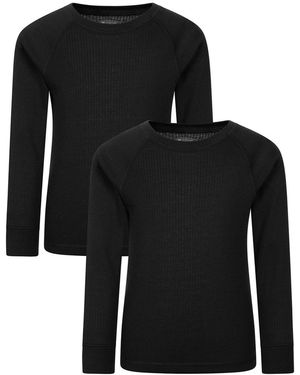 Mountain Warehouse Kinder-/Kinders Talus Base Layer Top (Set Van 2) - Zwart