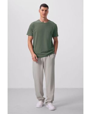 TOMMY LIFE Wide-Leg Palazzo Trousers - Green