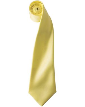 PREMIER Adult Colours Satin Tie (Lemon) - Yellow