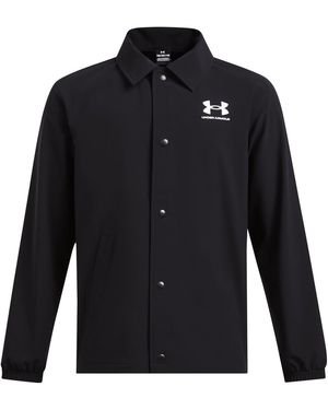 Under Armour Jongens Woven Snap-Front Coach Jacket /Wit) - Blauw