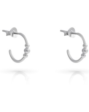 Orphelia 'Chloe' 925 Sterling Hoop Earrings - Metallic