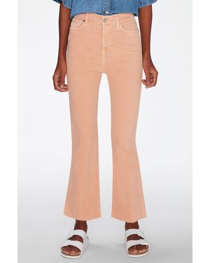 7 For All Mankind Ladies Trousers Hw Slim Kick Coloured Stretch Bootcut Fit - Orange