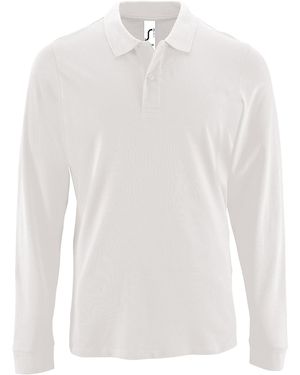 Sol's Perfect Long Sleeve Pique Polo Shirt Cotton - White