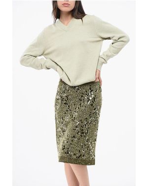 Maison Margiela Mm4 Mm14 Effen Kasjmier V-hals Trui In Groen