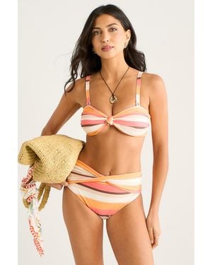 Gini London Multi Colour Stripe Hardware Bikini Top - Multicolour
