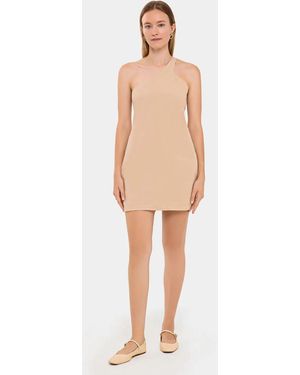Hiccup One-Shoulder Bodycon Mini Dress - Natural
