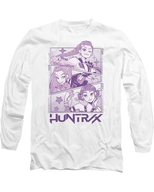 K-Pop Demon Hunters Adult Huntr/X Panel Long-Sleeved T-Shirt - White