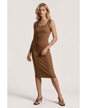 Msn-Collection Midi Dress - Natural