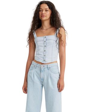 Levi's Levis Drea Cool Poole 2 Geweven Tanktop (Lichtblauw)