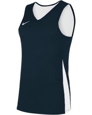 Nike Team Omkeerbare V Hals Mouwloze Jersey (Obsidiaanblauw/Wit)