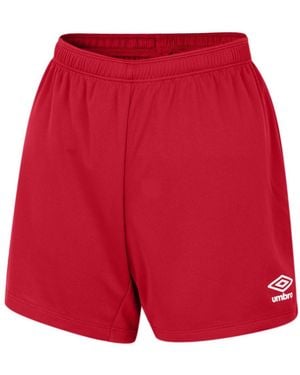 Umbro Ladies Club Logo Shorts (Vermillion) - Red
