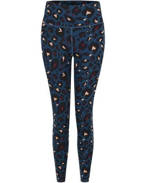 Dare 2b Ladies Influential Animal Print Gym Leggings (Moonlight Denim) - Blue