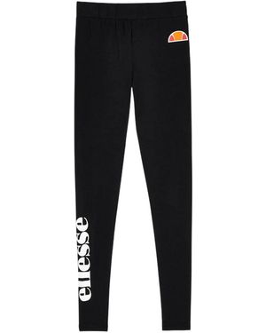 Ellesse Legging Katoen Verticaal Logo (Antraciet) - Zwart