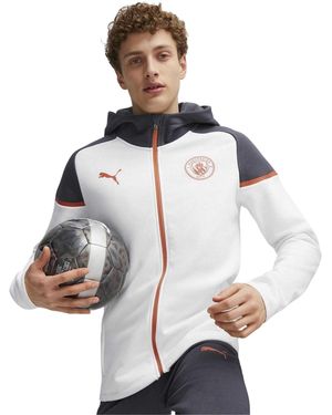 PUMA Casualkleding: Manchester City Fc-Hoodie Met Relaxte Pasvorm (Poema) - Blauw