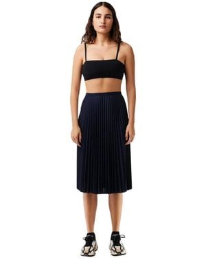 Lacoste Plooi Polyester Midi Rok (Marineblauw)