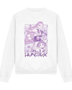 K-Pop Demon Hunters Adult Huntr/X Panel Sweatshirt - White