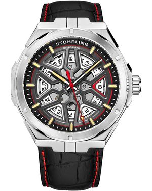 Stuhrling And Gio Swiss Automatic 44Mm Skeleton - Grey