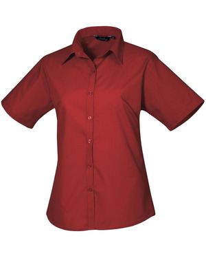 PREMIER Popeline Blouse Met Korte Mouwen (Bourgondië) - Rood