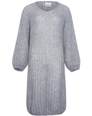 Noella Jasmin Gebreide Jurk In Lichtgrijs