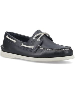 Sperry Top-Sider Authentic 2 Eye Leather Boat Shoes - Blue