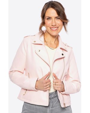 Wittchen Bikerjack Van Eco-Leer Met Klinknagels, Lichtroze - Naturel
