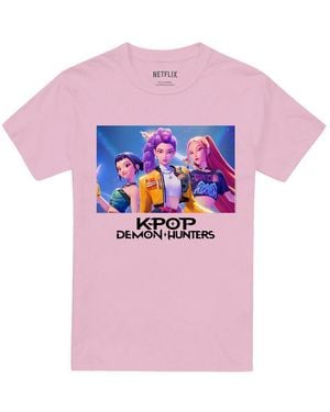 K-Pop Demon Hunters Adult Huntr/X T-Shirt (Light) - Pink