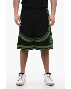 Off-White c/o Virgil Abloh Gepatchte Varsity-shorts Met Tapedetails In Zwart