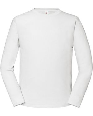 Fruit Of The Loom Iconic Premium T-shirt Met Lange Mouwen (wit)