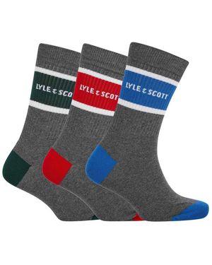 Lyle & Scott Sportsokken (Pak Van 3) - Blauw