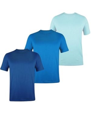Donnay Effen T-Shirt Met Ronde Hals Voor (Set Van 3) (Tealblauw/Turkooisblauw/Donkerblauw)