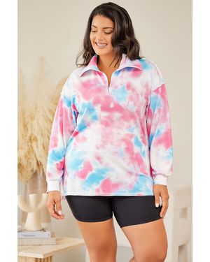 Azura Exchange Tiedye Trui Plus Size - Wit