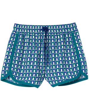 Lacoste Shorts Met Geometrisch Patroon (Veelkleurig) - Blauw