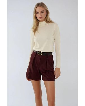 Hiccup High Waist Mini Shorts - Red