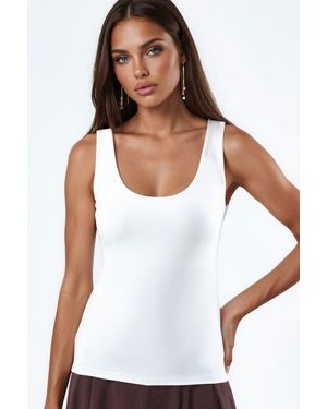 Busem U Kraag Gebreide Tube Top - Wit