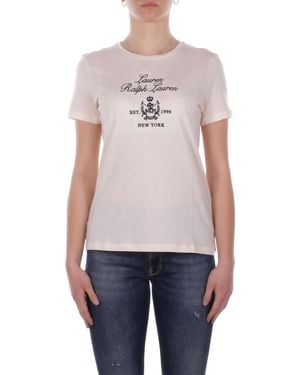 Ralph Lauren T-Shirt 200P03725 002 Katlin Short Sleeve T -Shirt Cream - White