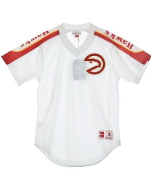 Mitchell &amp; Ness Chemise Atlhaw A Col En V En Maille Nba Winning Team Pour Hommes - Blanc