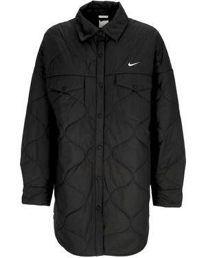 Nike Coach Jacket W Sportswear Essentials Quilted Trench - Black