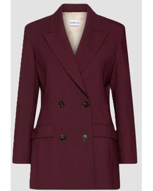 Marella Mujer De Chaqueta De Doble Raza Burgundy - Morado