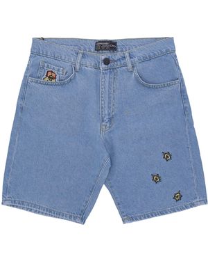 Propaganda Pantalones Cortos Vaqueros Cortos Para Hombre, Pantalones Cortos Vaqueros De Beisbol, Color Azul