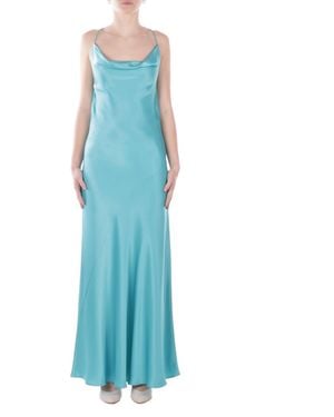 Pinko Dress 106587A1Y5 V76 Light Satin Dress - Blue