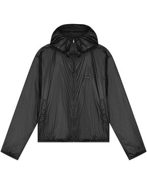 Arte' Wind Jacket Shiny Nylon Jacket - Black