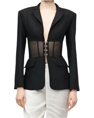 Just Cavalli Cuffed Jacket With Transparency - Black