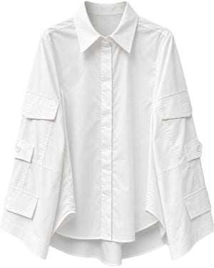 MEIMEIJ Shirt With Pockets On Sleeves - White