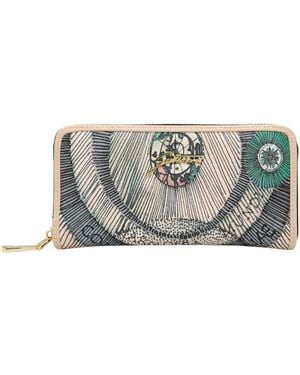 Gattinoni Cartera Planetario L Billetera Con Cremallera Pvc - Gris