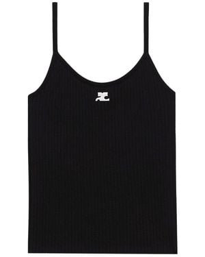Courreges Canotta Knitted Riedition - Black