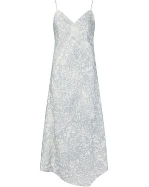 Calvin Klein Dresses Viscose Marble Print Slip Dress - White