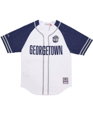 Mitchell &amp; Ness Veste En Jersey Boutonnee Sur Le Devant Pour Homme Ncaa Geohoy Blanc - Bleu